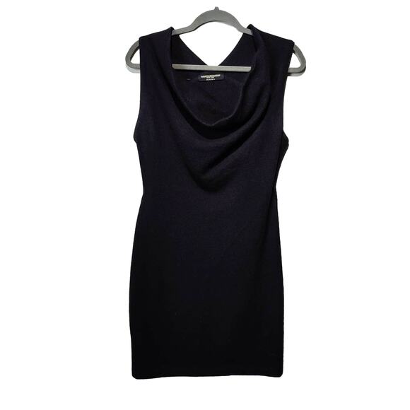 All Saints Women's Sz 6 Benedicta Black Wool Cowl Neck Sleeveless Sheath Dress - Picture 1 of 6